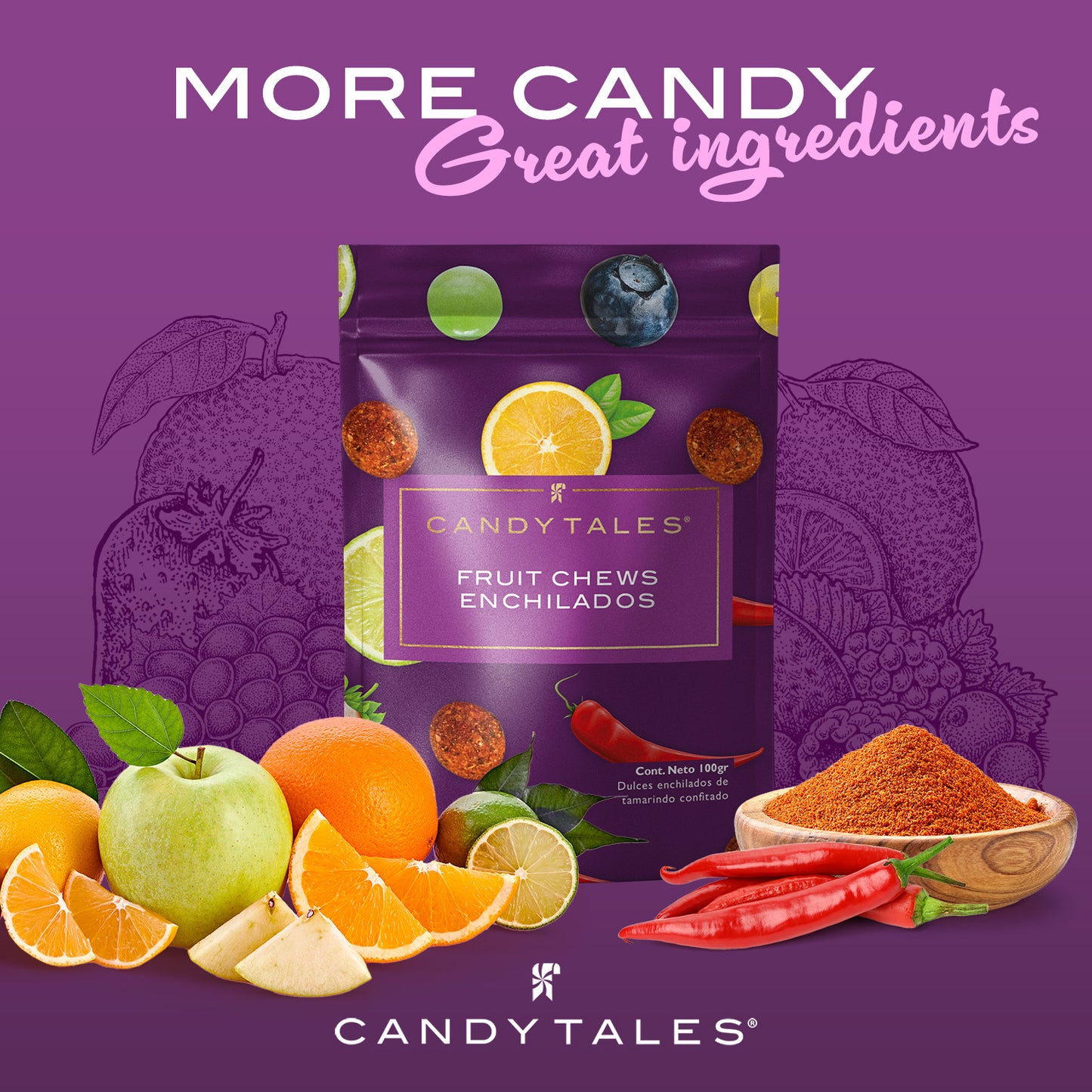 Candy Tales Fruit Chews Enchilados 100 gr - CandyTales