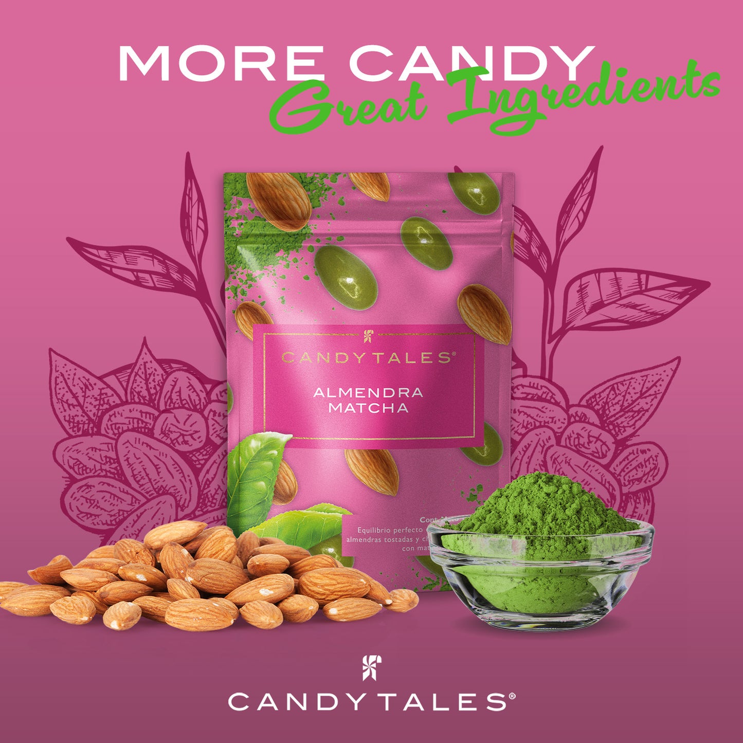 Candy Tales Almendra Chocolate blanco y Matcha 100 gr - CandyTales