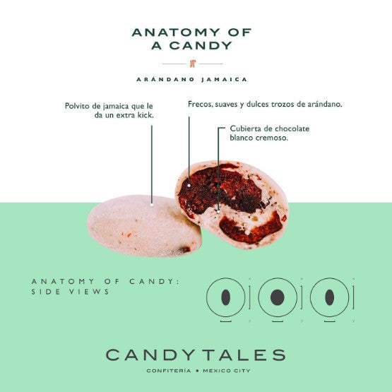 Candy Tales Arándano chocolate blanco y polvo jamaica 100 gr - CandyTales