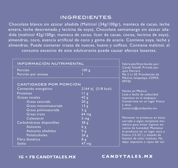 Almendra Coco SIN AZÚCAR - CandyTales